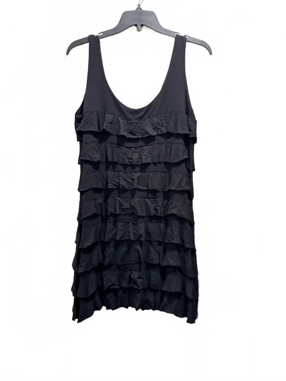 Isle Apparel Black Ruffle Mini Dress Tunic Y2K Whimsigoth Medium